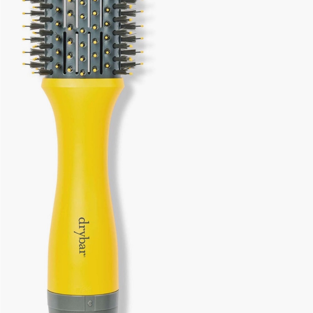 Drybar Yellow and Gray Round Ionic Styling Brush